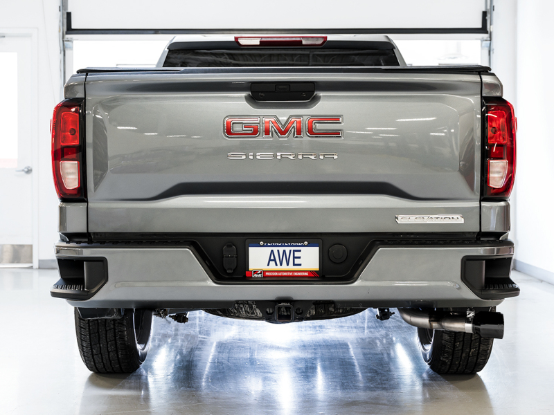 AWE Tuning 4th Gen GM 1500 5.3L 0FG Cat-Back Dual Side Exit (Flat Bumper) - Diamond Tips - Image 3