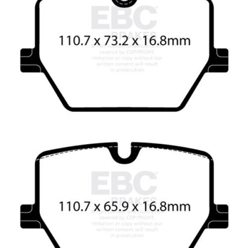 Alternative view of EBC Racing 2020+ Toyota GR Supra 2.0L/3.0L (w/13.6in Rear Rotor) RP-1 Race Rear Brake Pads