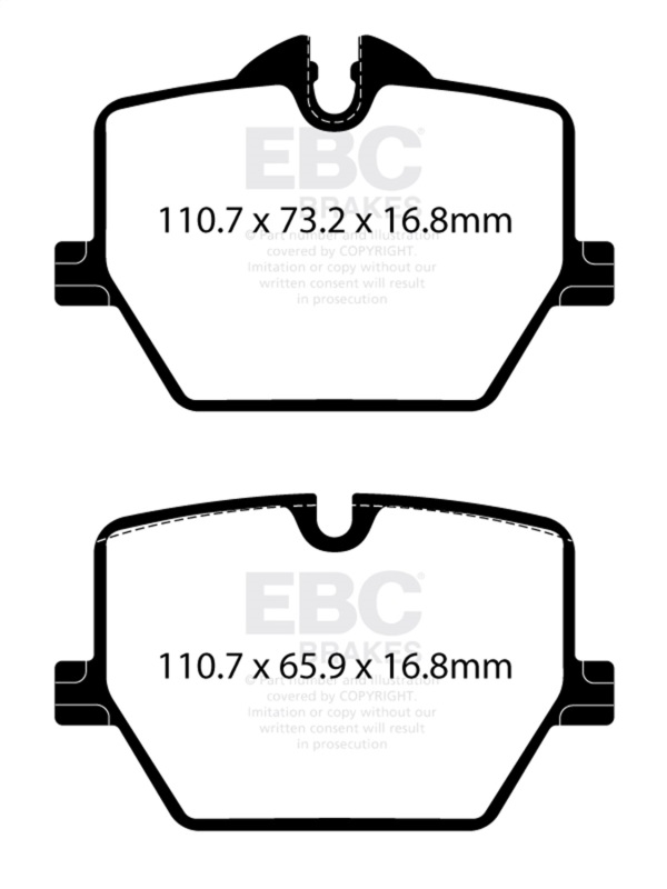 EBC Racing 2020+ Toyota GR Supra 2.0T/3.0T (w/13.6in Rear Rotor) RP-X Race Rear Brake Pads - Image 2