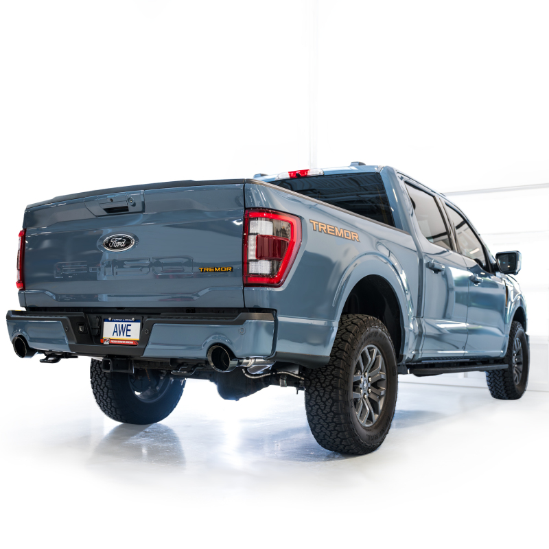 AWE Tuning Tips for 2021+ Ford F-150 Tremor (w/ Bumper Cutouts) 0FG Non-Resonated Catback -Diamond Black - Image 9
