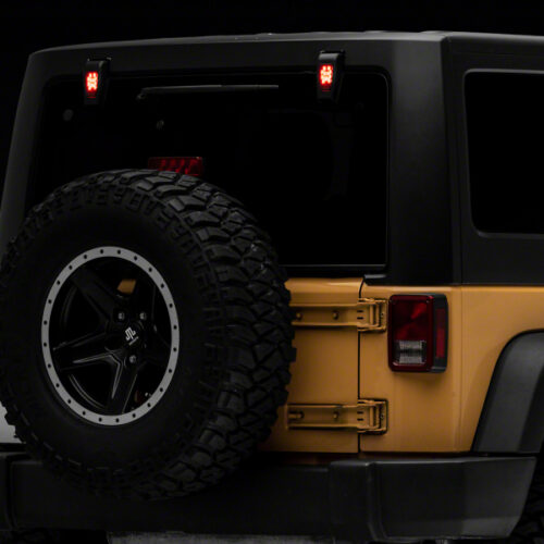 Raxiom for 2007-2018 Jeep Wrangler JK w/ Hard Top Axial Series Rear Window Glass Hinge LED Lights