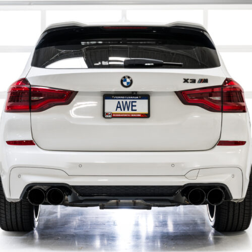 Alternative view of AWE Tuning SwitchPath Axle-Back Exhaust - Diamond Black Tips for 20-25 BMW X3 M/M Comp (F97) AWD