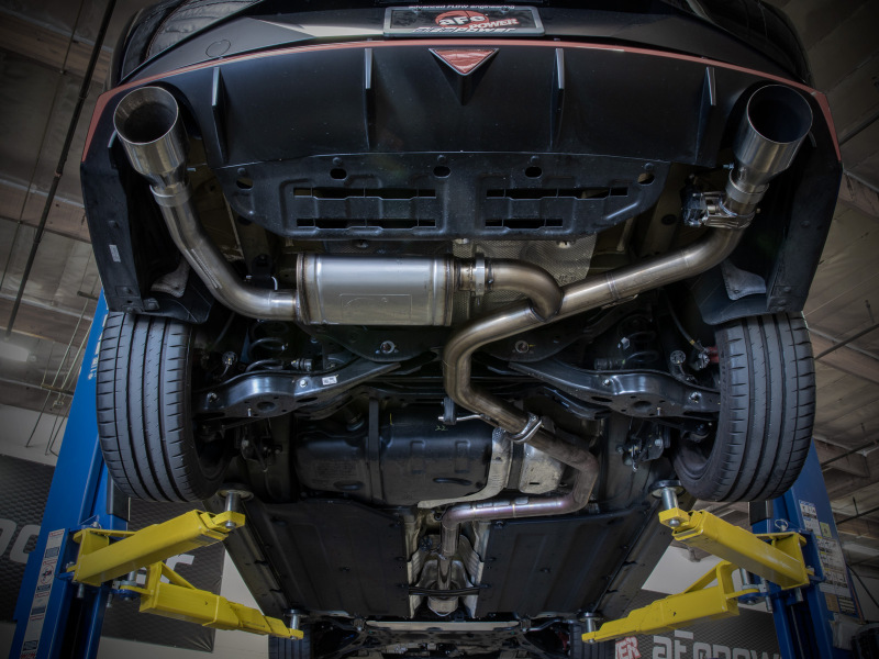 aFe Power Takeda Hyundai Elantra N 22-23 L4-2.0L (t) 3in SS Axle-Back Exhaust System w/ Black Tips - Image 6