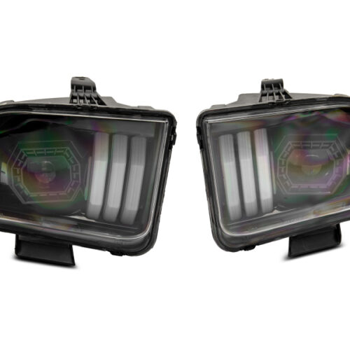 Raxiom for 2005-2009 Ford Mustang w/ Halogen Projector Headlights- Black Housing (Clear Lens) (No GT500 ) - Image 4
