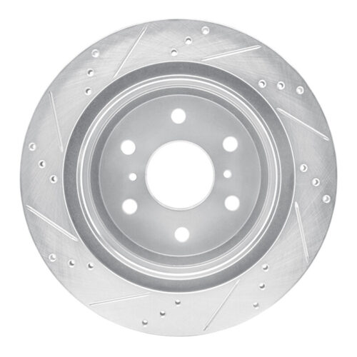 DFC 07-20 Cadillac Escalade Rear Right Drilled & Slotted Silver Brake Rotor - Image 5
