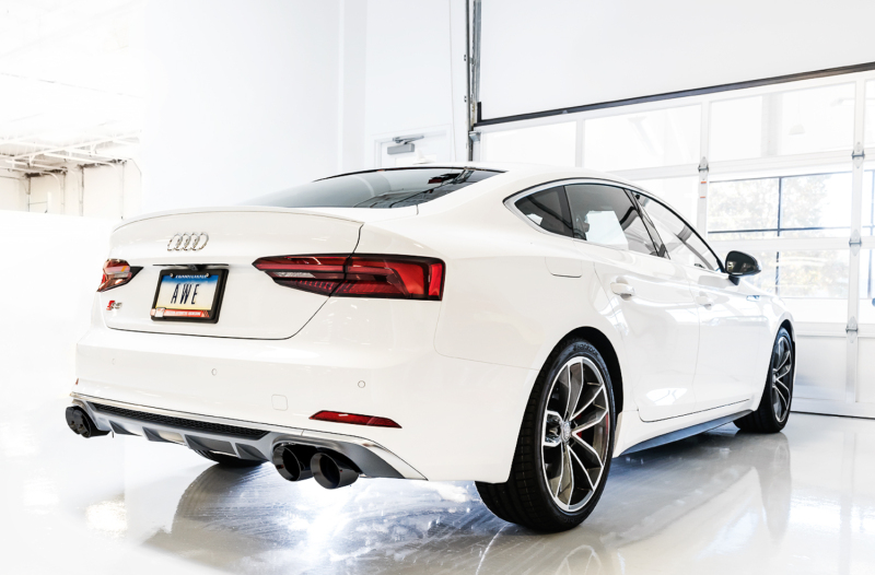 AWE Tuning Touring Edition Exhaust - Non-Resonated (Black 102mm Tips) for Audi B9 S4 - Image 4