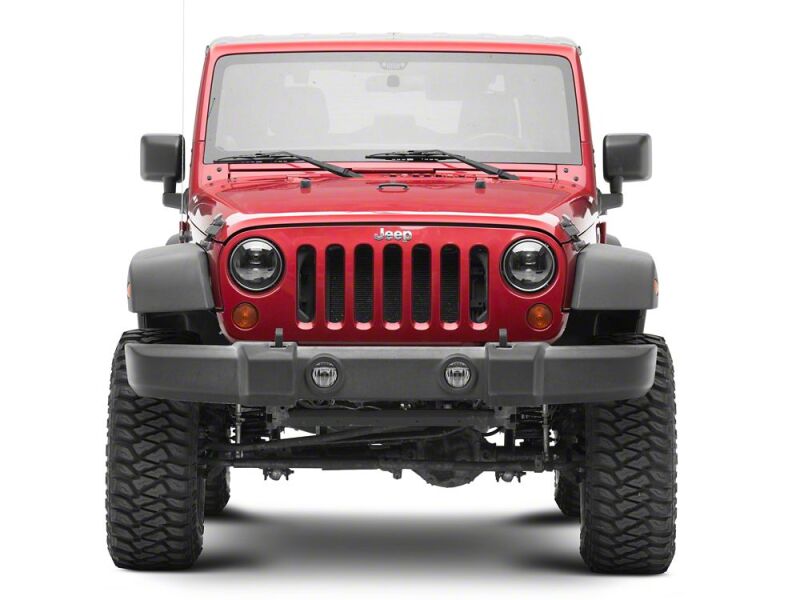 Raxiom for 2007-2018 Jeep Wrangler JK Axial Series DB2 LED Headlights- Black Housing- Clear Lens - Image 9