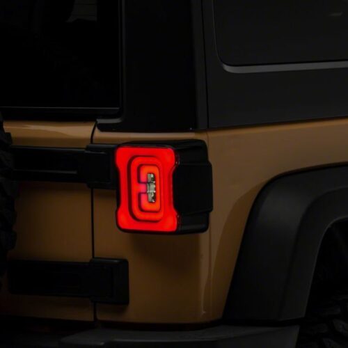 Raxiom for 2007-2018 Jeep Wrangler JK Axial Series LED Tail Lights- Black Housing (Smoked Lens) - Image 6