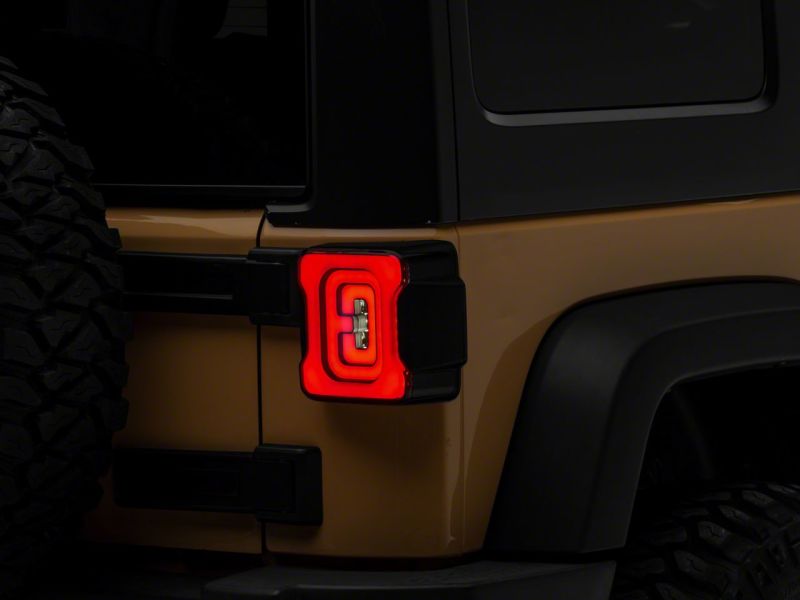 Raxiom for 2007-2018 Jeep Wrangler JK Axial Series LED Tail Lights- Black Housing (Smoked Lens) - Image 6