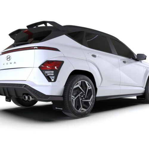 Rally Armor 24-26 Hyundai Kona N Line Black UR Mud Flap - White Logo - Image 2