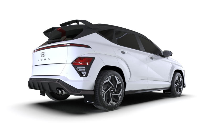 Rally Armor 24-26 Hyundai Kona N Line Black UR Mud Flap - White Logo - Image 2