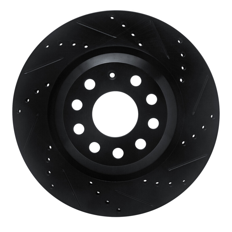 DFC 06-25 Audi S3 (USA/Canada) Rear Right Drilled & Slotted Black Brake Rotor