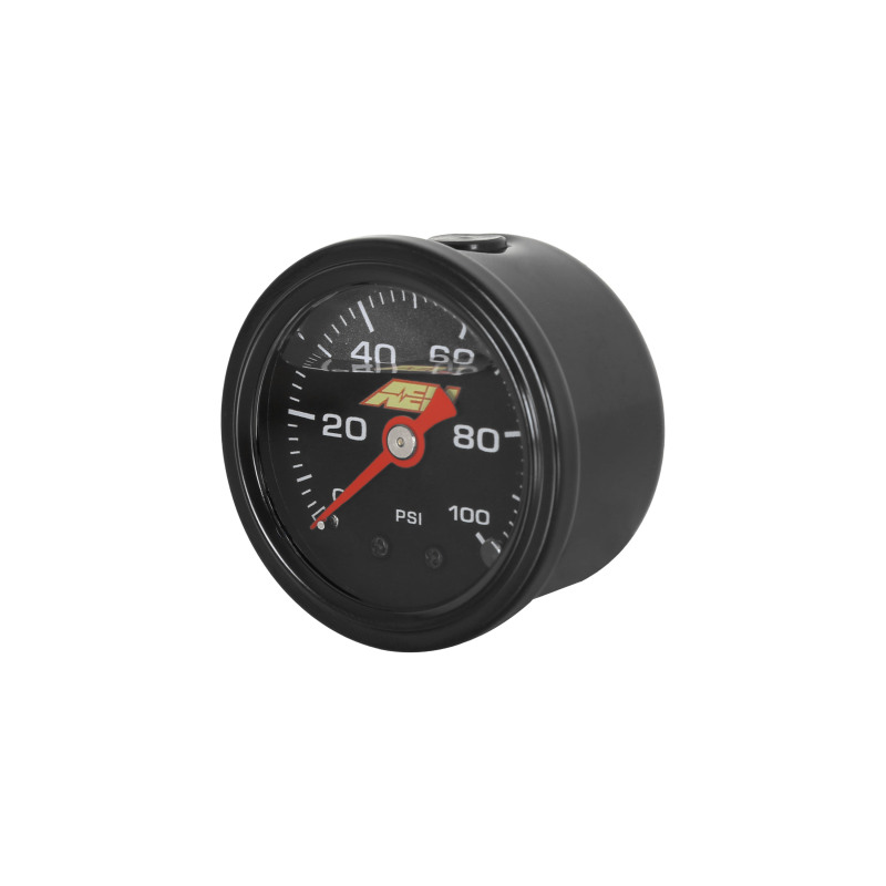 AEM 0-100 PSI Liquid Filled Mechanical Pressure Gauge - 1/8 NPT - Image 2