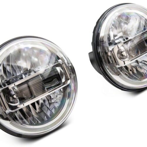 Alternative view of Raxiom for 1997-2018 Jeep Wrangler TJ & JK Axial 7-In LED Headlights w/ DRL- Chrome Housing (Clear Lens)