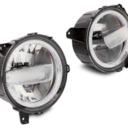 Alternative view of Raxiom for 2018-2023 Jeep Wrangler JL Axial Series 9-In LED Headlights- Black Housing (Clear Lens)