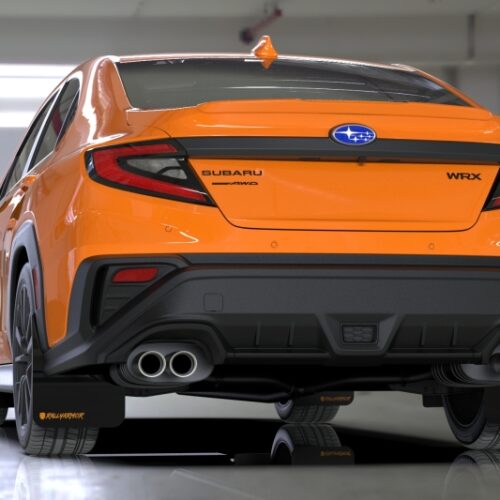 Rally Armor 22-26 Subaru WRX Black UR Mud Flap Altered Font Orange Logo - Image 2
