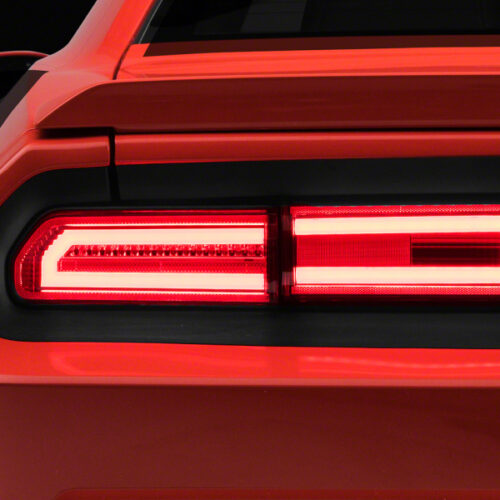 Raxiom for 2008-2014 Dodge Challenger LED Tail Lights- Chrome Housing - Red/Clear Lens