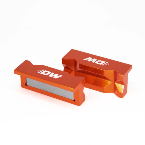 DeatschWerks 4in. Aluminum Soft Jaws w/ Magnet - Orange Anodized - Image 3