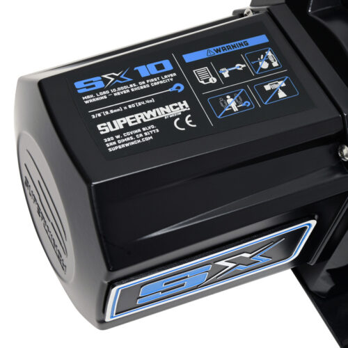 Superwinch 10000 LBS 12V DC 3/8in x 80ft Synthetic Rope SX10SR Winch - Semi Gloss Black - Image 7