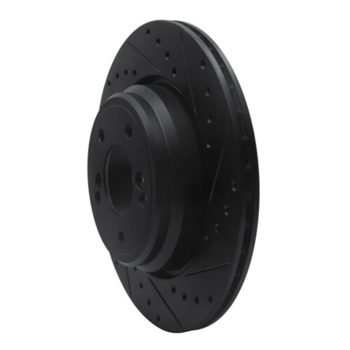 Alternative view of R1 Concepts for 00-06 BMW M3 Rear Right Drilled & Slotted Black Brake Rotor