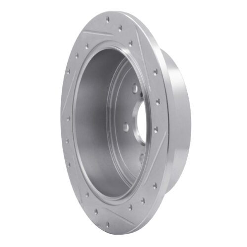 R1 Concepts for 08-15 Subaru Impreza Rear Left Drilled & Slotted Silver Brake Rotor - Image 4