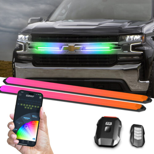 Alternative view of XK Glow 14in XKmax DRL Truck Grill Flexible Light App Cntl Bar 2pc