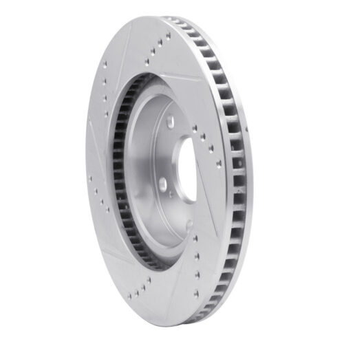 R1 Concepts for 06-20 Lexus ES350 Front Right Drilled & Slotted Silver Brake Rotor - Image 4