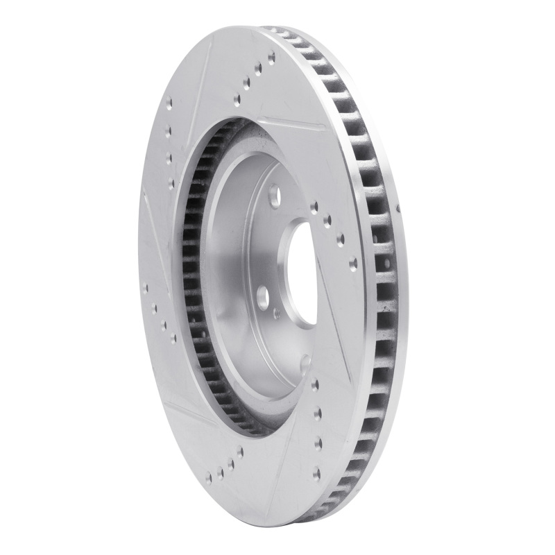 R1 Concepts for 2022-2023 Genesis G70 Front Right Drilled & Slotted Silver Brake Rotor - Image 5