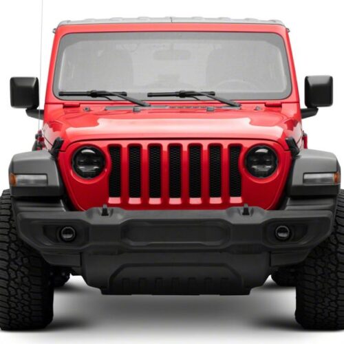 Alternative view of Raxiom for 2018-2023 Jeep Wrangler JL Axial Series 9-In Angel Eye LED Headlights- Black Housing (Clear Lens)