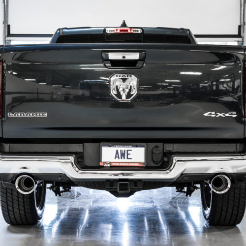 AWE Tuning Cat-Back Exhaust - Chrome Silver Tips for 19-21 RAM 1500 5.7L (w/Cutouts) 0FG Dual Rear Exit - Image 4