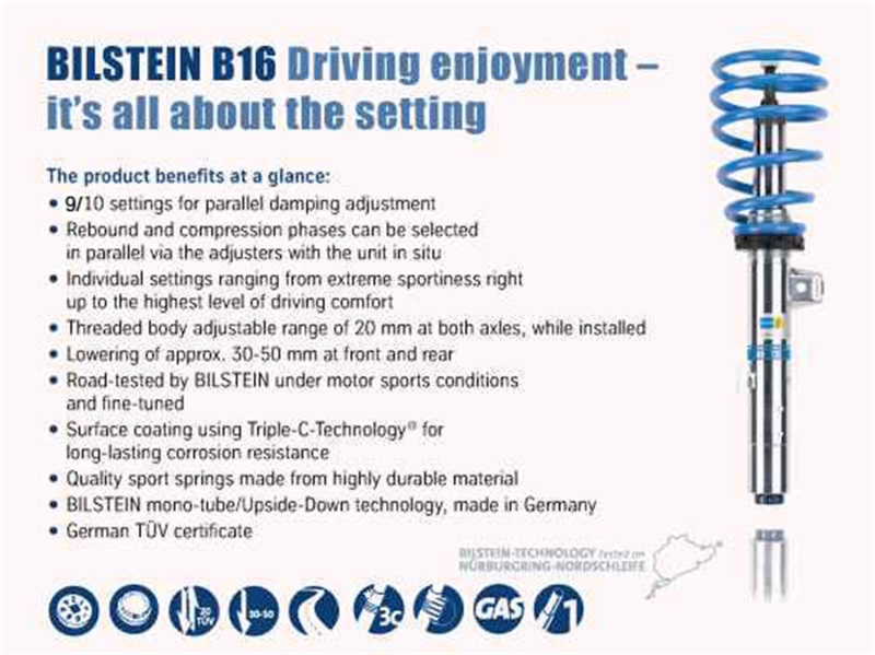 Bilstein B16 (PSS10) for 13-15 BMW 228xDrive / 328xi / 435xi Front & Rear Perf Susp System - Image 2