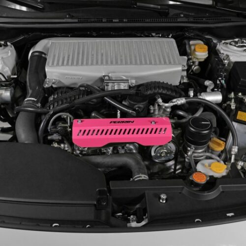 PERRIN 22-26 Subaru WRX Pulley Cover - Hyper Pink (SHORT - For Use w/PERRIN AOS) - Image 4