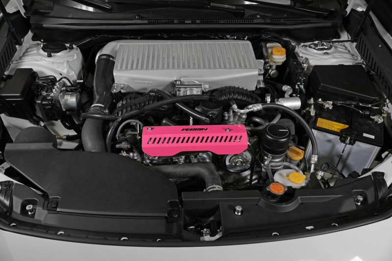 PERRIN 22-26 Subaru WRX Pulley Cover - Hyper Pink (SHORT - For Use w/PERRIN AOS) - Image 4