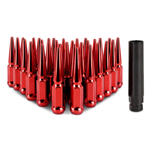 Mishimoto Steel Spiked Lug Nuts M14 x 1.5 32pc Set Red