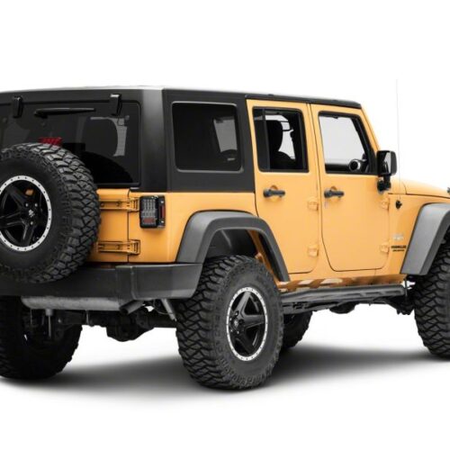 Raxiom for 2007-2018 Jeep Wrangler JK Axial Series Lux LED Tail Lights- Black Housing (Clear Lens) - Image 3