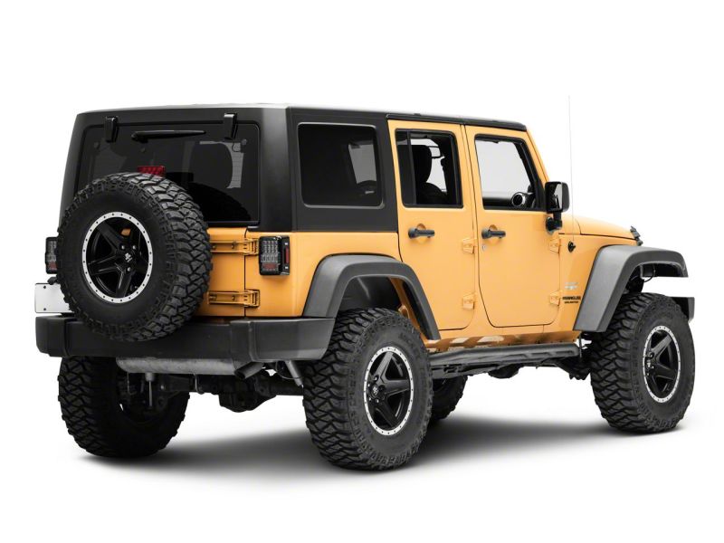 Raxiom for 2007-2018 Jeep Wrangler JK Axial Series Lux LED Tail Lights- Black Housing (Clear Lens) - Image 3