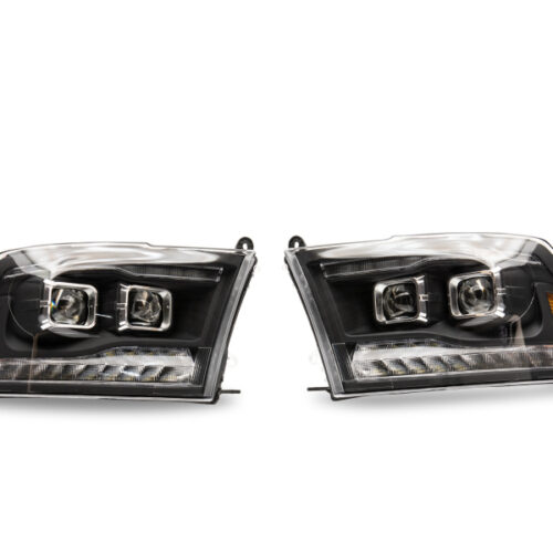 Raxiom for 2009-2018 RAM 1500 LED Projector Headlights w/ Switchback Turn Signals- Blk Housing (Clear Lens) - Image 4