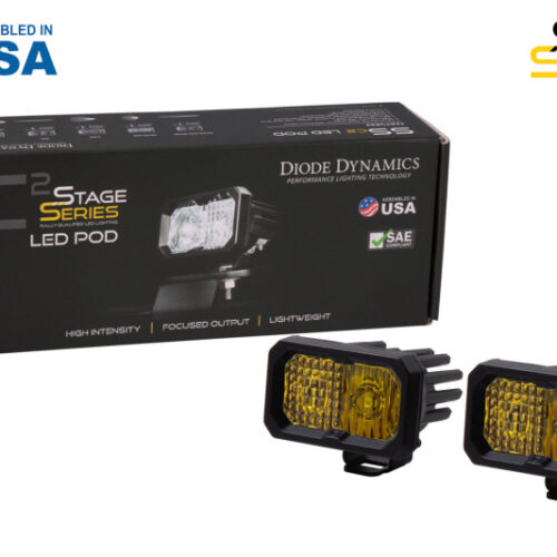 Diode Dynamics Stage Series 2 In LED Pod Sport - Yellow Combo Standard ABL (Pair) - Image 5