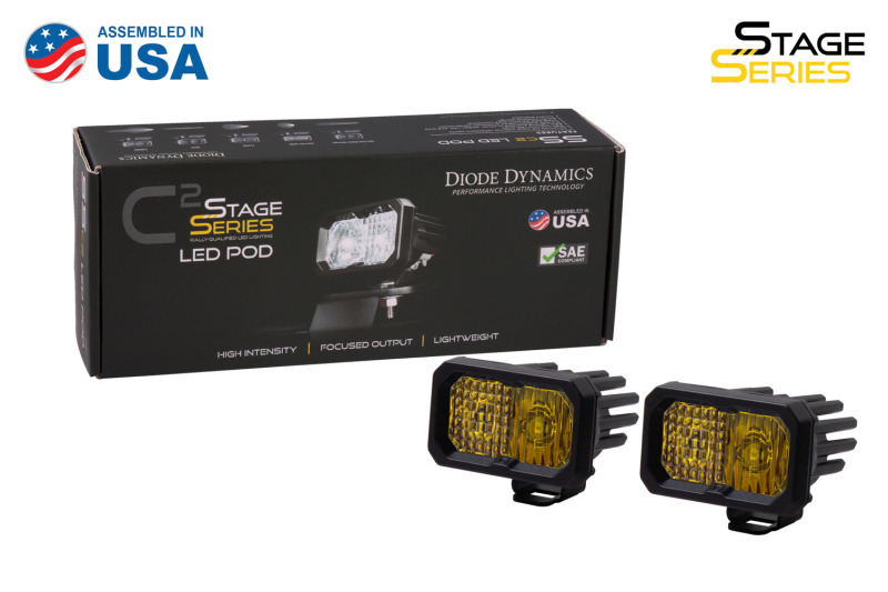 Diode Dynamics Stage Series 2 In LED Pod Sport - Yellow Combo Standard ABL (Pair) - Image 5