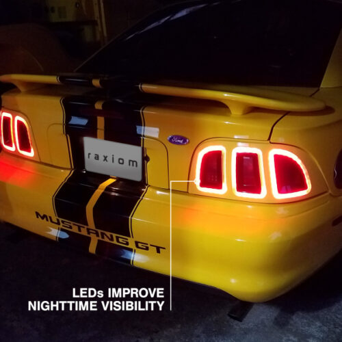 Raxiom for 1996-1998 Ford Mustang Icon LED Tail Lights- Black Housing (Smoked Lens) - Image 7