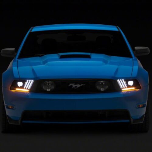 Raxiom for 2010-2012 Ford Mustang LED Projector Headlights SEQL Turn Signals- Black Housing (Clear Lens) - Image 3