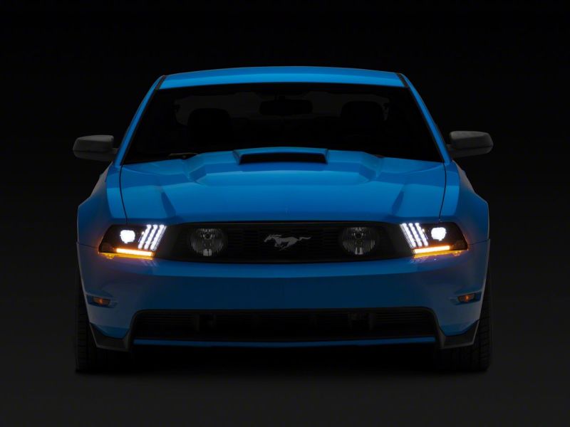 Raxiom for 2010-2012 Ford Mustang LED Projector Headlights SEQL Turn Signals- Black Housing (Clear Lens) - Image 3