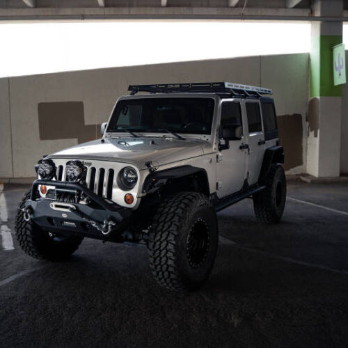 DV8 Offroad 07-18 Jeep Wrangler JK Full-Length Roof Rack - Image 7