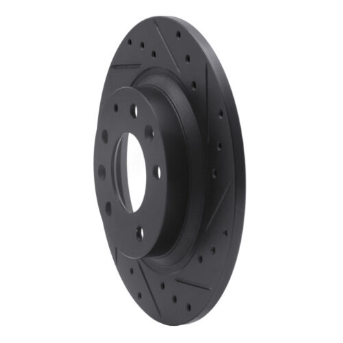 Alternative view of R1 Concepts for 98-15 Ford Fusion Rear Right Drilled & Slotted Black Brake Rotor