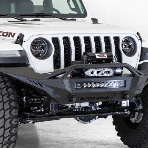 Alternative view of Addictive Desert Designs for 2020 Jeep Gladiator JT Stealth Fighter Front Bump w/ Top Hoop & Winch Mount