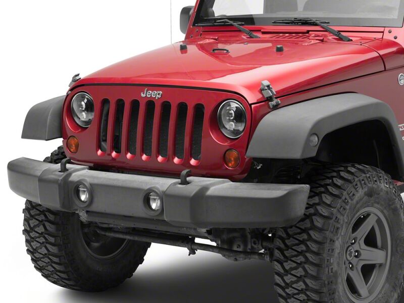Raxiom for 2007-2018 Jeep Wrangler JK Axial Series DB2 LED Headlights- Black Housing- Clear Lens - Image 10