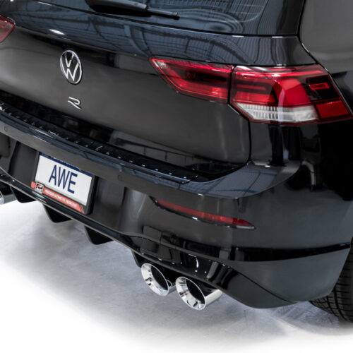 AWE Tuning Touring Edition Quad Exhaust - Chrome Silver Tips for MK8 Volkswagen Golf R 3in - Image 6