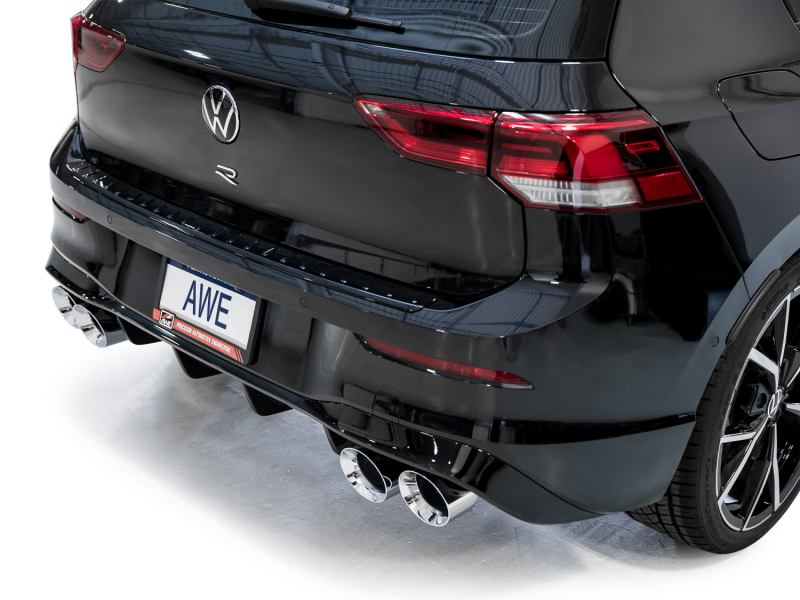 AWE Tuning Touring Edition Quad Exhaust - Chrome Silver Tips for MK8 Volkswagen Golf R 3in - Image 6