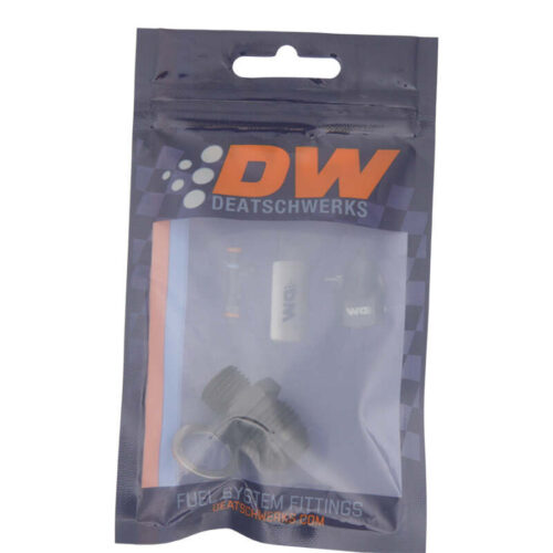 Alternative view of DeatschWerks 8AN Male Flare to M14 X 1.5 Male Metric Adapter (Incl Washer) - Anodized Matte Black
