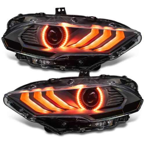 Oracle Lighting 18-23 Ford Mustang Dynamic ColorSHIFT LED Headlights - Black Series - Image 3